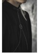 Gothic Female Black High Collar Long Sleeve Star Buckle Long Dress