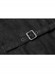 High Collar Front Metal Button Shoulder Woven Tape Metal Rivet Black Punk Vest