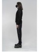 High Collar Front Metal Button Shoulder Woven Tape Metal Rivet Black Punk Vest
