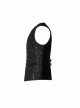 Front Metal Retro Button Back Waist Metal Hasp Black Gothic Jacquard Vest