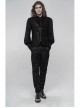 Front Metal Retro Button Back Waist Metal Hasp Black Gothic Jacquard Vest