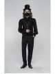Front Metal Retro Button Back Waist Metal Hasp Black Gothic Jacquard Vest