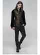 Front Metal Retro Button Back Waist Metal Hasp Black And Gold Gothic Jacquard Vest
