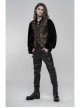 Front Metal Retro Button Back Waist Metal Hasp Black And Gold Gothic Jacquard Vest