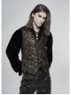 Front Metal Retro Button Back Waist Metal Hasp Black And Gold Gothic Jacquard Vest