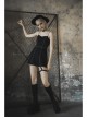 Steam Punk Feamel Casual Black Strap Metal Buckle Dress
