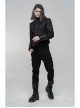 High Collar Front Metal Rivet Long Sleeve Black Punk Short Coat