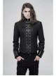 High Collar Front Metal Rivet Long Sleeve Black Punk Short Coat