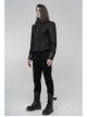 High Collar Front Metal Rivet Long Sleeve Black Punk Short Coat