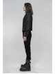 High Collar Front Metal Rivet Long Sleeve Black Punk Short Coat