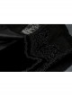 Front Button Splice Jacquard Swallowtail Hem Black Gothic Striped Velvet Mid-Length Vest