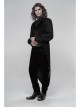 Front Button Splice Jacquard Swallowtail Hem Black Gothic Striped Velvet Mid-Length Vest