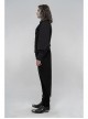 Front Button Splice Jacquard Swallowtail Hem Black Gothic Striped Velvet Mid-Length Vest