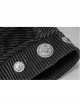 High Collar Front Zipper Back Waist Metal Hasp Black Gothic Weft Velvet Vest