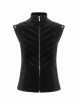 High Collar Front Zipper Back Waist Metal Hasp Black Gothic Weft Velvet Vest