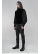 High Collar Front Zipper Back Waist Metal Hasp Black Gothic Weft Velvet Vest
