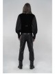 High Collar Front Zipper Back Waist Metal Hasp Black Gothic Weft Velvet Vest