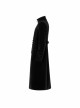 High Collar Front Chest Embroidery Long Sleeve Button Cuff Black Gothic Jacquard Coat