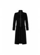 High Collar Front Chest Embroidery Long Sleeve Button Cuff Black Gothic Jacquard Coat