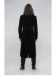 High Collar Front Chest Embroidery Long Sleeve Button Cuff Black Gothic Jacquard Coat