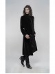 High Collar Front Chest Embroidery Long Sleeve Button Cuff Black Gothic Jacquard Coat