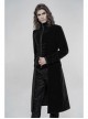 High Collar Front Chest Embroidery Long Sleeve Button Cuff Black Gothic Jacquard Coat
