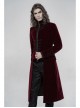 High Collar Front Chest Embroidery Long Sleeve Button Cuff Wine Red Gothic Jacquard Coat