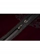 High Collar Front Chest Embroidery Long Sleeve Button Cuff Wine Red Gothic Jacquard Coat