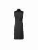 Shoulder Rivet Leather Loop Front Metal Hasp Black Punk Jacquard Vest