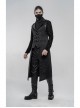 Shoulder Rivet Leather Loop Front Metal Hasp Black Punk Jacquard Vest