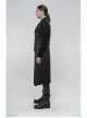 Shoulder Rivet Leather Loop Front Metal Hasp Black Punk Jacquard Vest