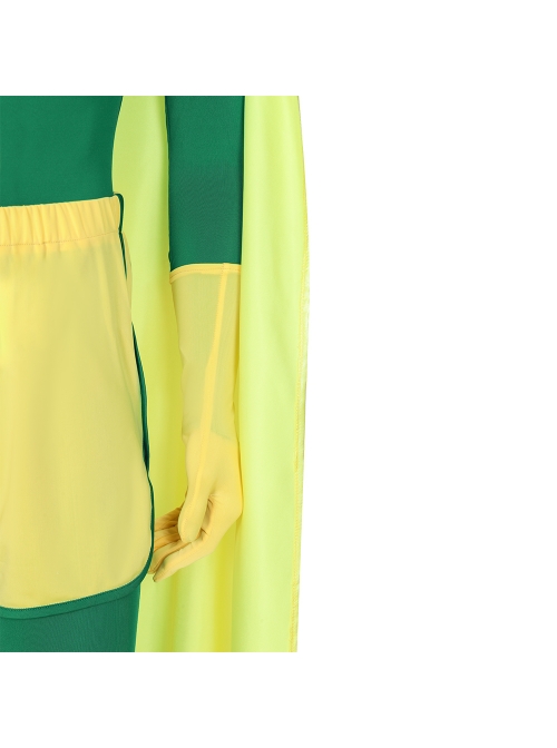Wanda Vision Vision Green Bodysuit Yellow Cloak Halloween Cosplay Costume Set