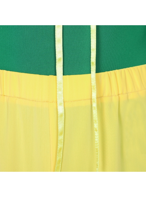 Wanda Vision Vision Green Bodysuit Yellow Cloak Halloween Cosplay Costume Set
