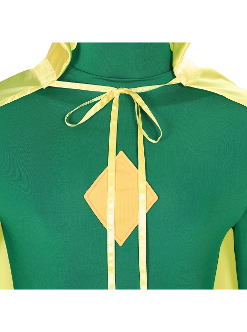 Wanda Vision Vision Green Bodysuit Yellow Cloak Halloween Cosplay Costume Set