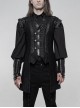 Small Fly Shoulder Front Chest Metal Retro Button Black Punk Three-Dimensional Jacquard Waistcoat
