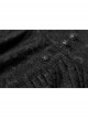 High Collar Front Metal Retro Button Lantern Sleeve Black Gothic Print Jacquard Shirt