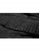 High Collar Front Metal Retro Button Lantern Sleeve Black Gothic Print Jacquard Shirt