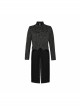 Stand-Up Collar Front Chest Button Long Sleeve Slit Dovetail Hem Black Gothic Retro Jacquard Jacket