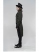 Stand-Up Collar Front Chest Button Long Sleeve Slit Dovetail Hem Black Gothic Retro Jacquard Jacket
