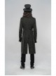 Stand-Up Collar Front Chest Button Long Sleeve Slit Dovetail Hem Black Gothic Retro Jacquard Jacket