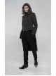 Stand-Up Collar Front Chest Button Long Sleeve Slit Dovetail Hem Black Gothic Retro Jacquard Jacket