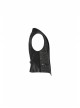 Front Button Back Waist Metal Leather Hasp Black Gothic Jacquard Vest