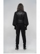 Front Button Back Waist Metal Leather Hasp Black Gothic Jacquard Vest