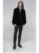 V-Neck Lace-Up Front Chest Frill Lantern Sleeve Lace Cuff Black Gothic Velvet Shirt