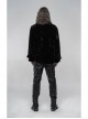 V-Neck Lace-Up Front Chest Frill Lantern Sleeve Lace Cuff Black Gothic Velvet Shirt