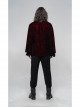 V-Neck Lace-Up Front Chest Frill Lantern Sleeve Lace Cuff Wine Red Gothic Velvet Shirt