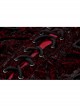 V-Neck Lace-Up Front Chest Frill Lantern Sleeve Lace Cuff Wine Red Gothic Velvet Shirt