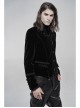 High Collar Front Chest Embroidery Metal Retro Button Long Sleeve Black Gothic Velveteen Jacket