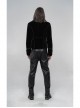 High Collar Front Chest Embroidery Metal Retro Button Long Sleeve Black Gothic Velveteen Jacket