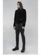 High Collar Front Chest Embroidery Metal Retro Button Long Sleeve Black Gothic Velveteen Jacket
